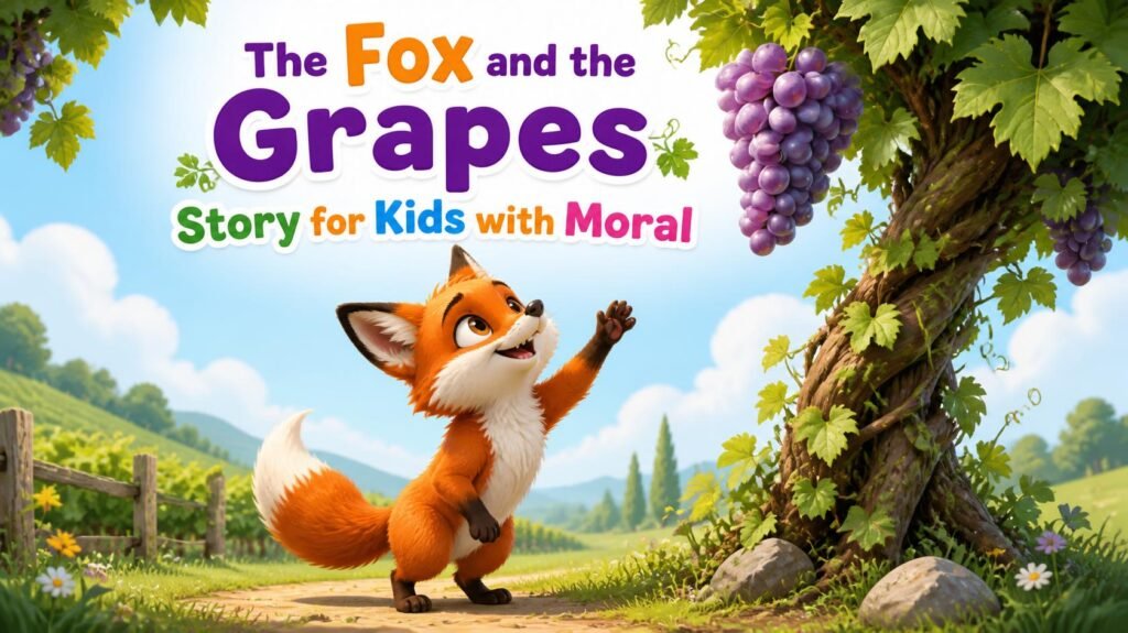 The Fox and the Grapes Story for Kids with Moral