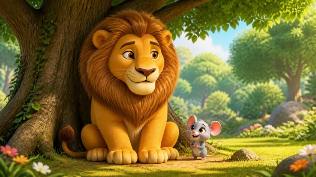 The Lion and the Mouse Story for Kids with Moral