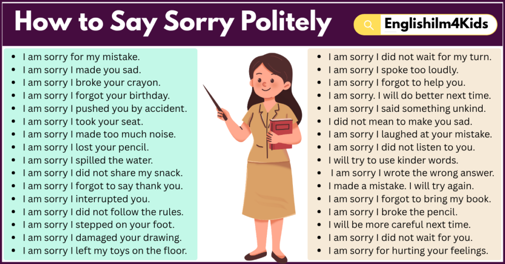 How to Say Sorry Politely for Kids With Easy Examples