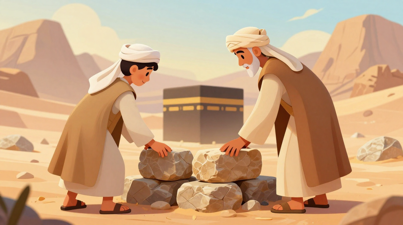 Ibrahim (AS) and Ismail (AS) Build the Kaaba | The Story of Prophet Ibrahim (AS) and His Strong Faith for Kids