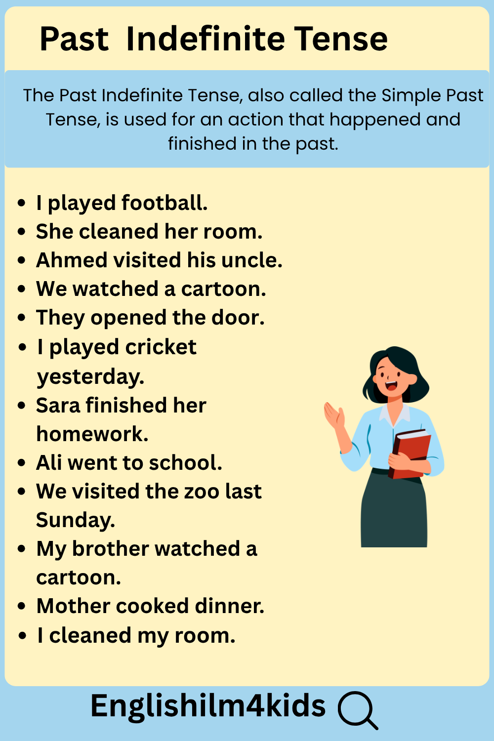 Past Indefinite Tense| Past Indefinite and Past Continuous Tense for Kids With Example