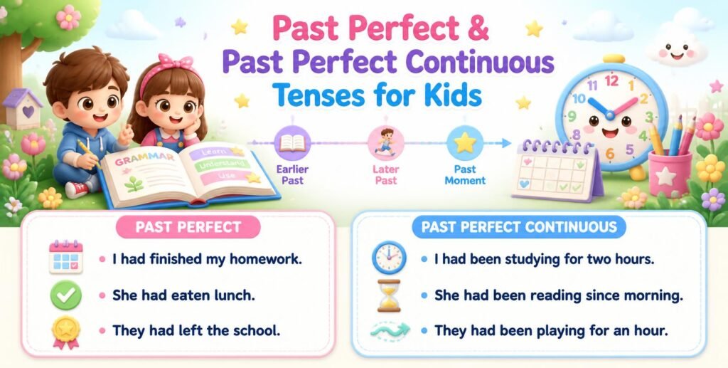Past Perfect & Past Perfect Continuous Tenses for Kids