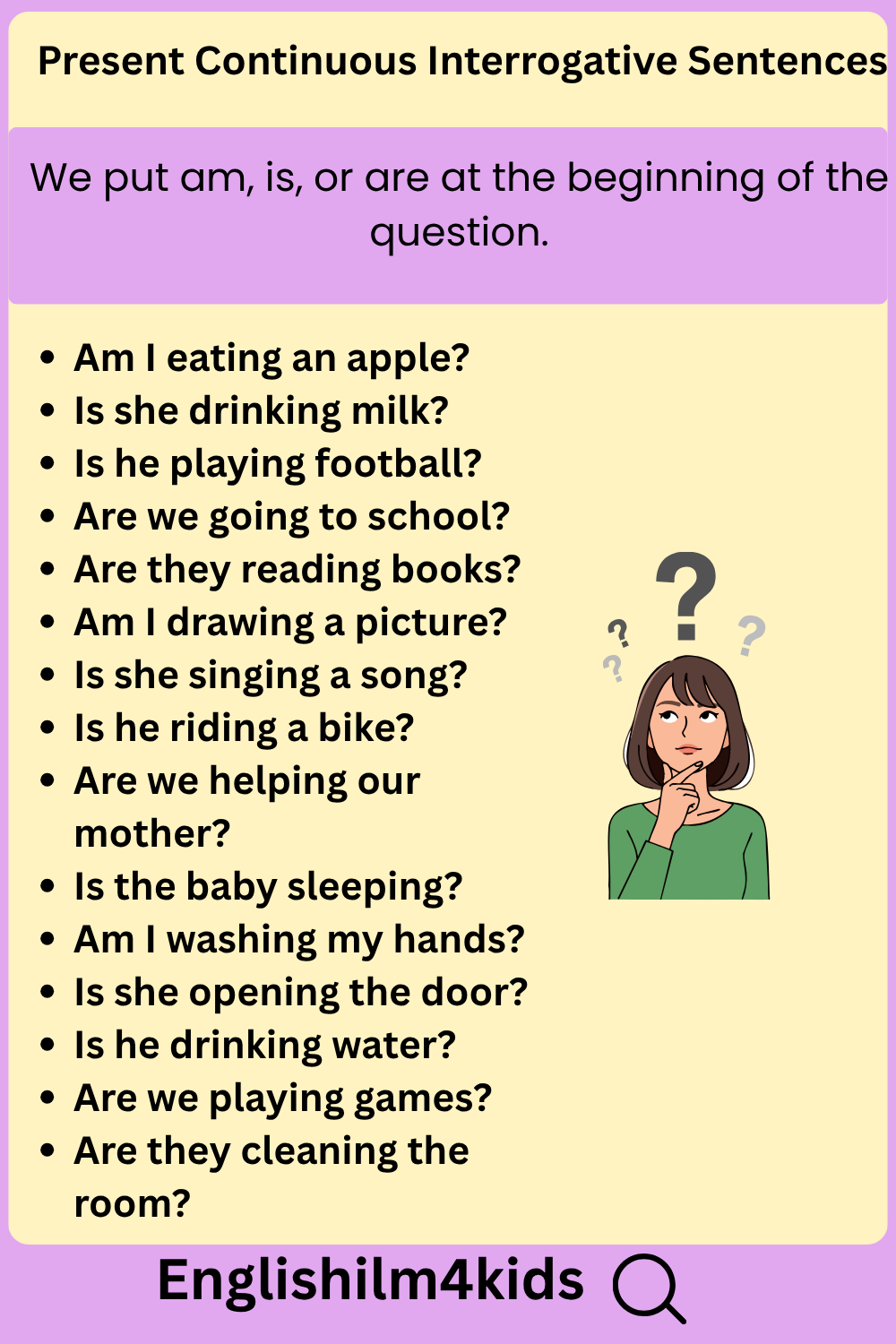 Present Continuous Interrogative Sentences