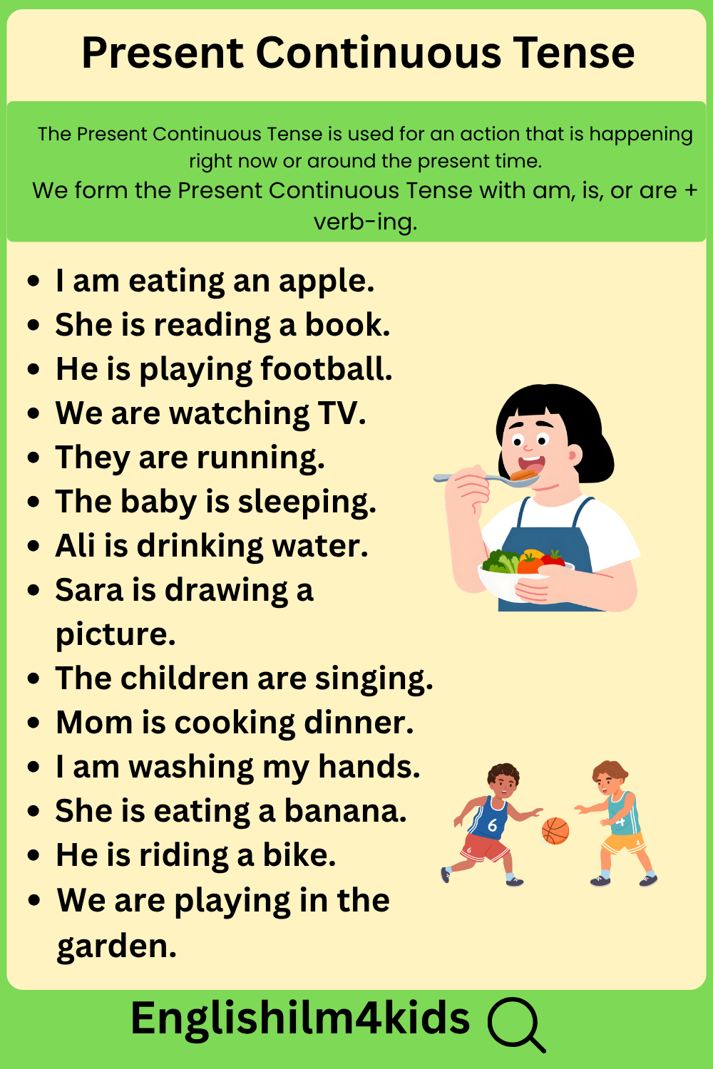 Present Continuous Tense |Present Tense for Kids With Easy Example