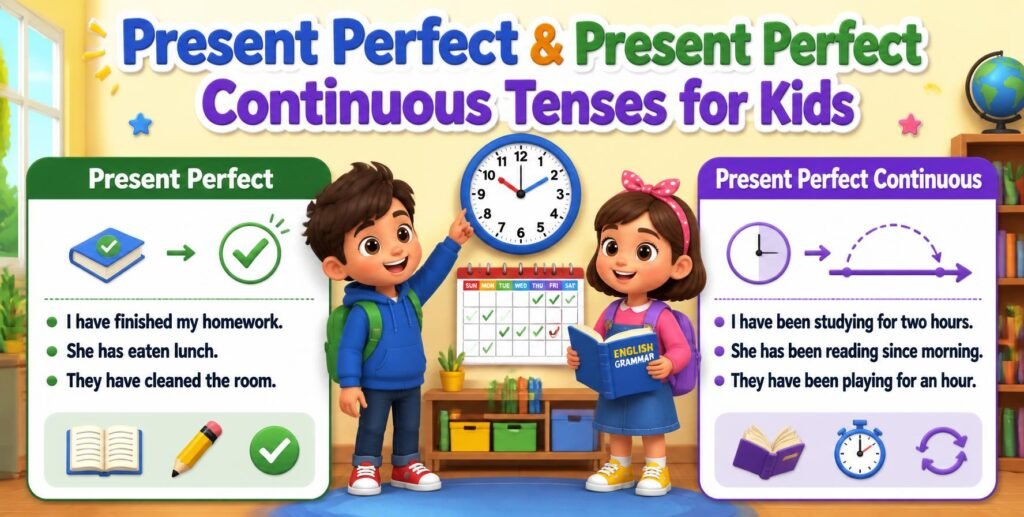 Present Perfect & Present Perfect Continuous Tenses for Kids