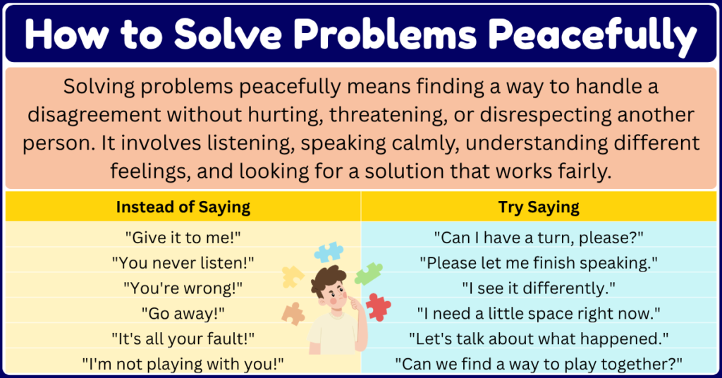 How to Solve Problems Peacefully Simple Steps for Kids